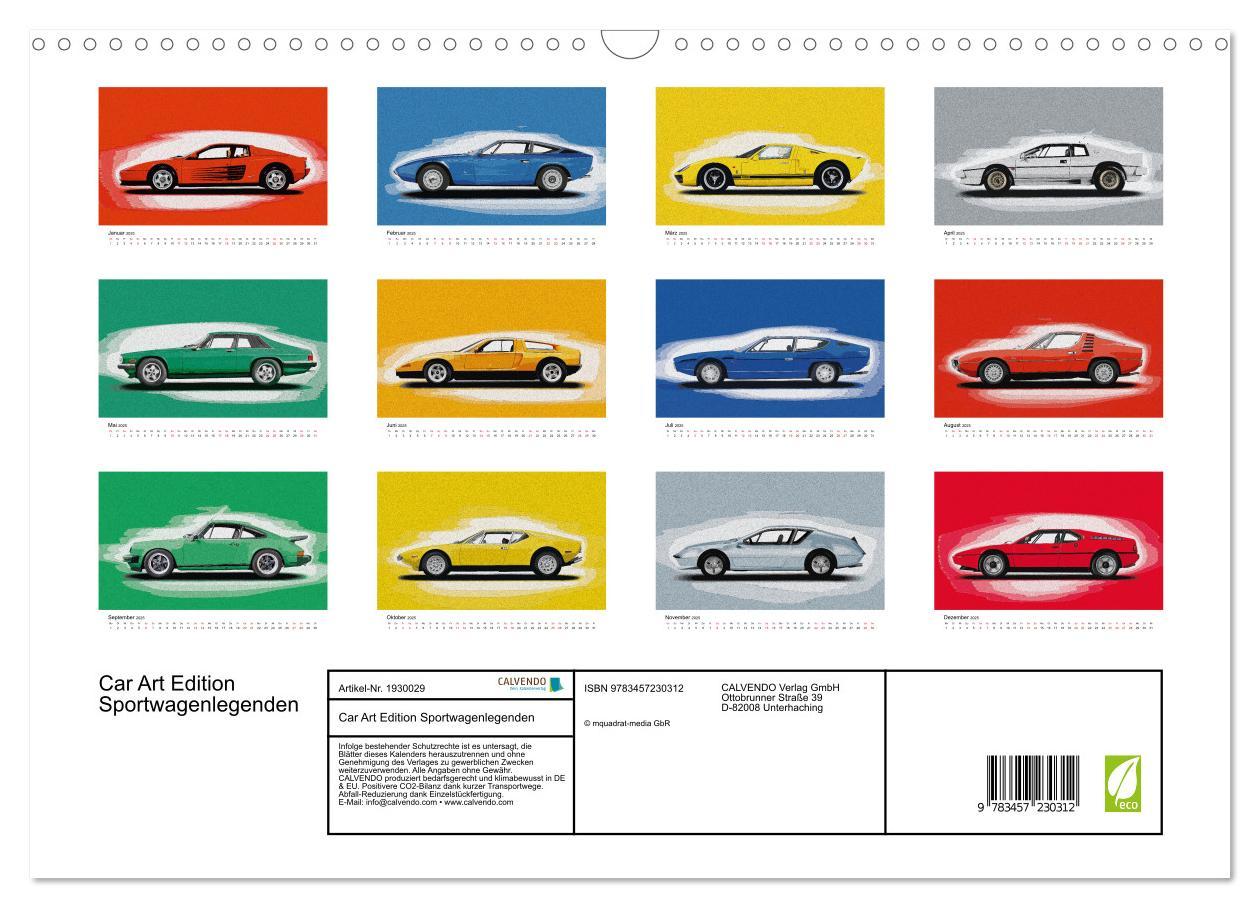 Bild: 9783457230312 | Car Art Edition Sportwagenlegenden (Wandkalender 2025 DIN A3 quer),...