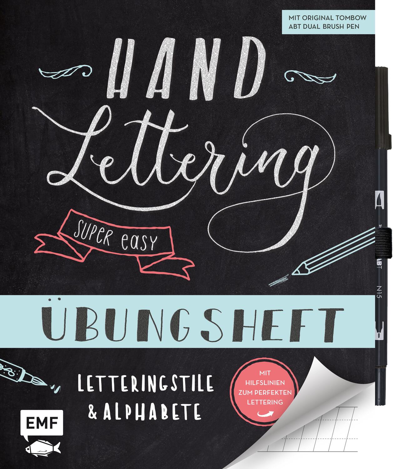 Cover: 9783745907278 | Handlettering - Super easy! Übungsheft mit original Tombow ABT Dual...