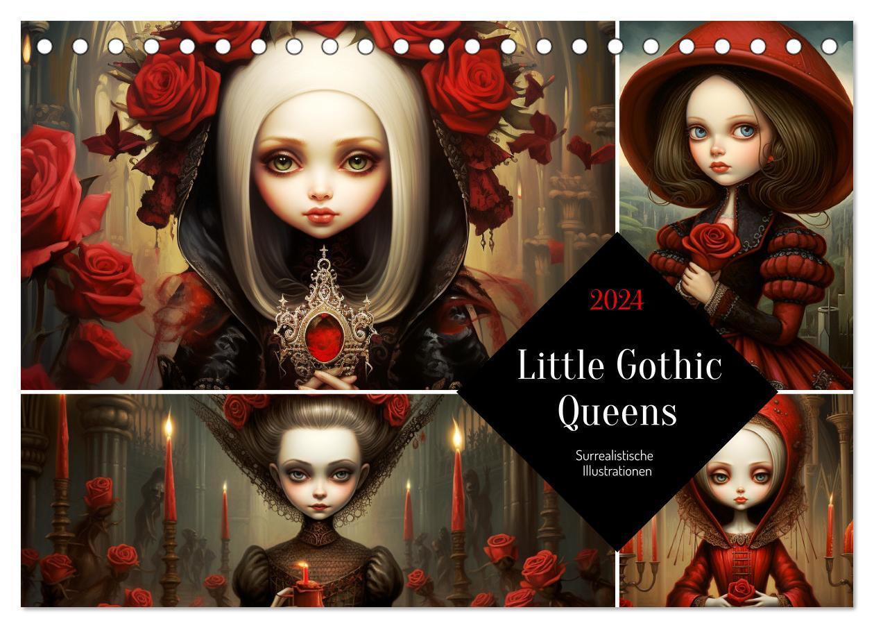 Cover: 9783383669866 | Little Gothic Queens. Surrealistische Illustrationen (Tischkalender...
