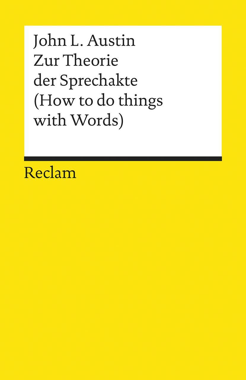 Cover: 9783150093962 | Zur Theorie der Sprechakte | (How to do things with Words) | Austin