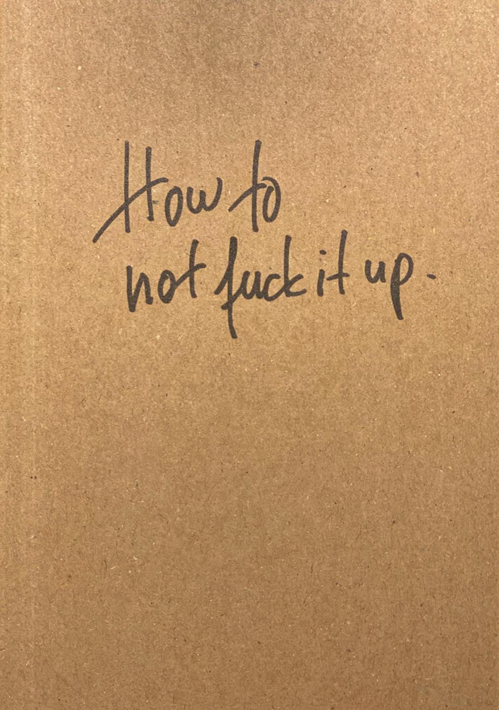 Cover: 9783038762904 | How to not fuck it up | Notes to my younger self | Rainer Kuhn | Buch