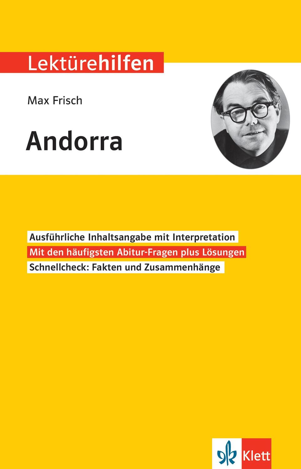 Cover: 9783129231593 | Lektürehilfen Max Frisch, Andorra | Taschenbuch | Klett Lektürehilfen