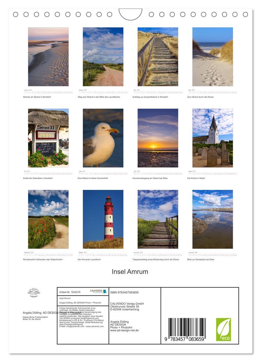 Bild: 9783457083659 | Insel Amrum (Wandkalender 2025 DIN A4 hoch), CALVENDO Monatskalender