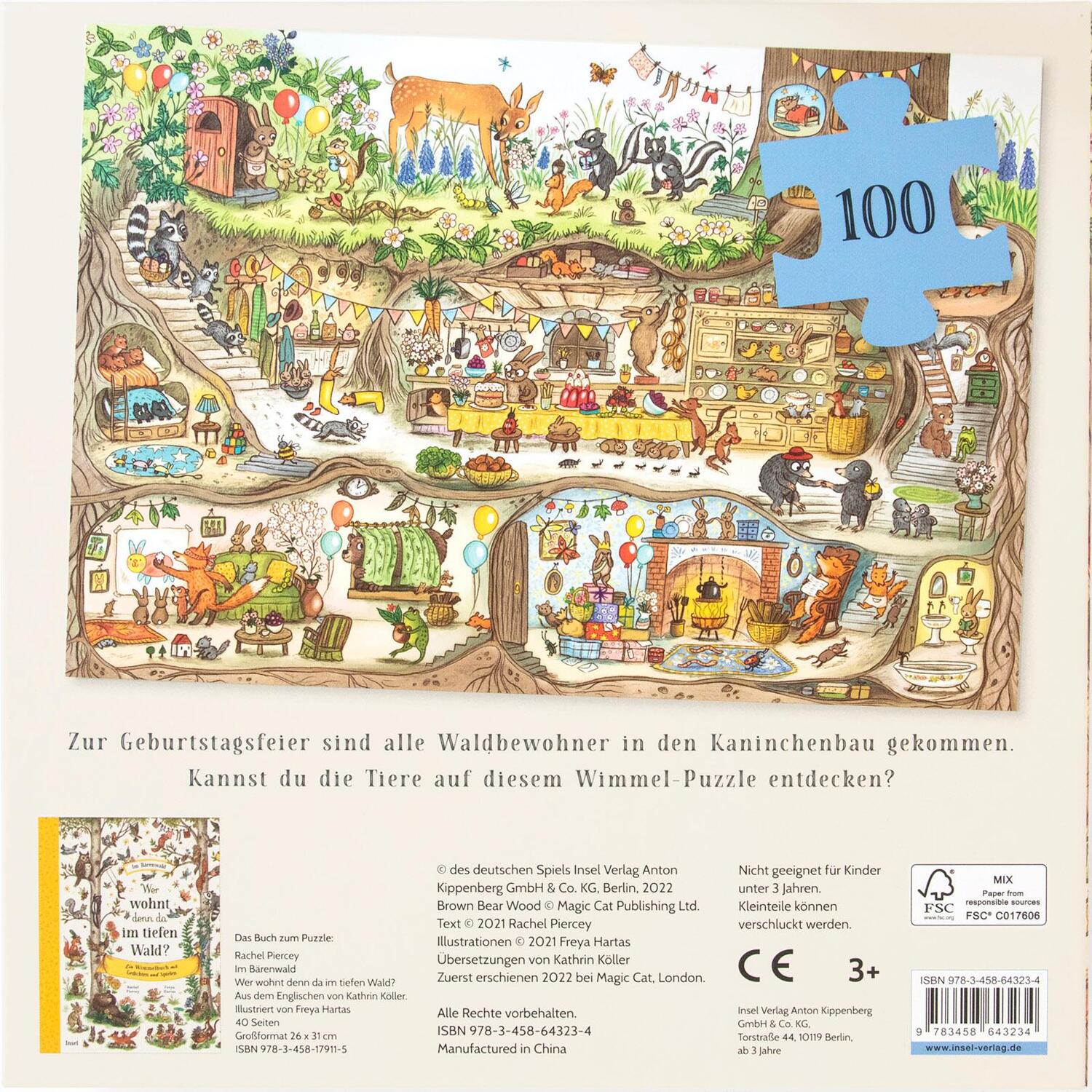 Bild: 9783458643234 | Im Bärenwald. Kaninchens Geburtstag. Puzzle mit 100 Teilen für...