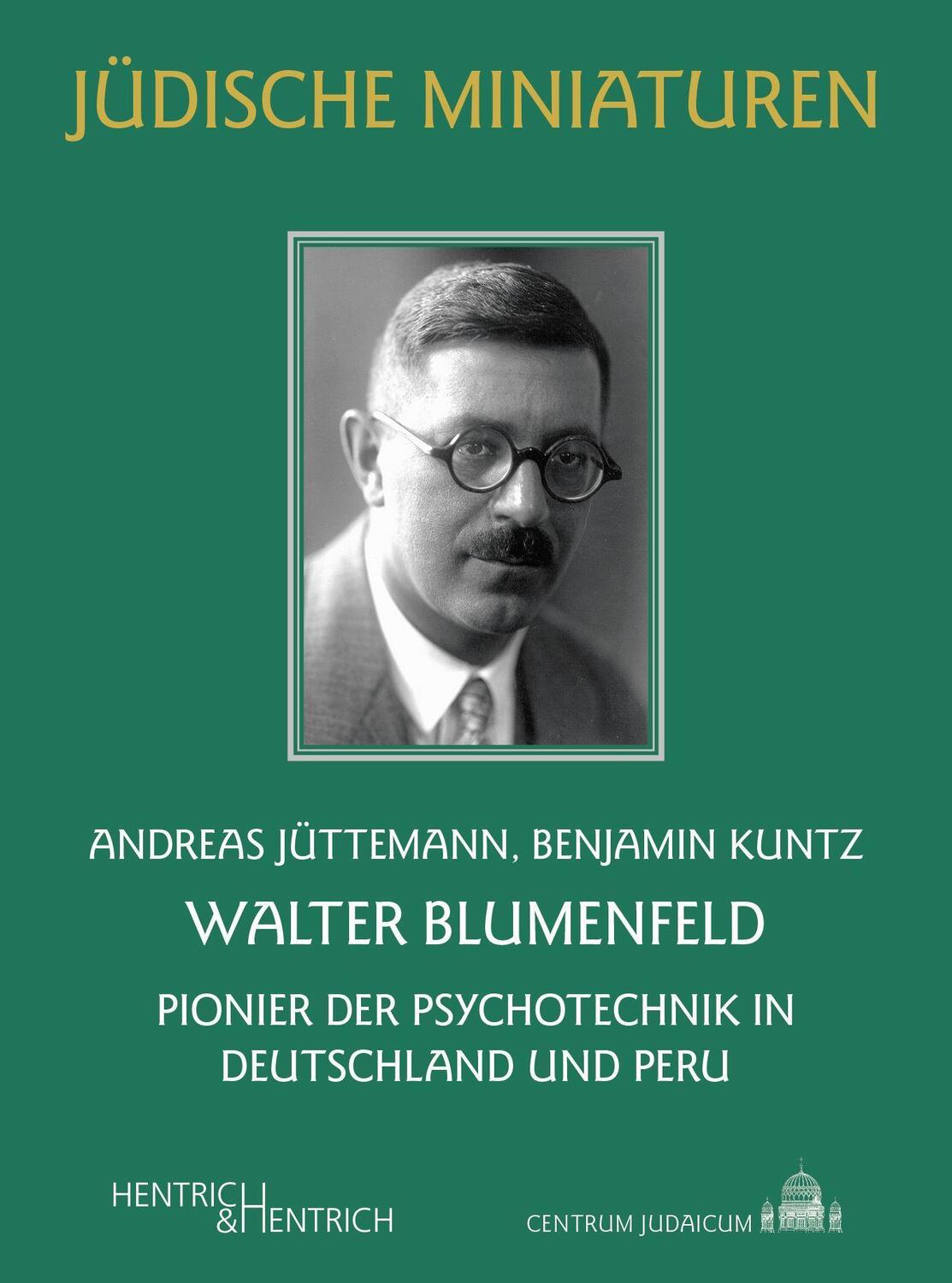 Cover: 9783955656270 | Walter Blumenfeld | Pionier der Psychotechnik in Deutschland und Peru