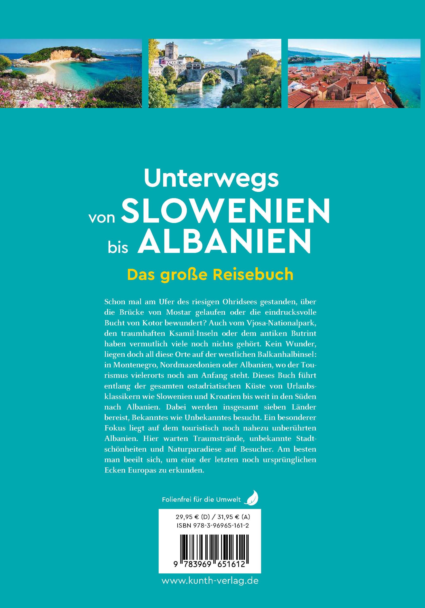 Rückseite: 9783969651612 | KUNTH Unterwegs von Slowenien bis Albanien | Das große Reisebuch