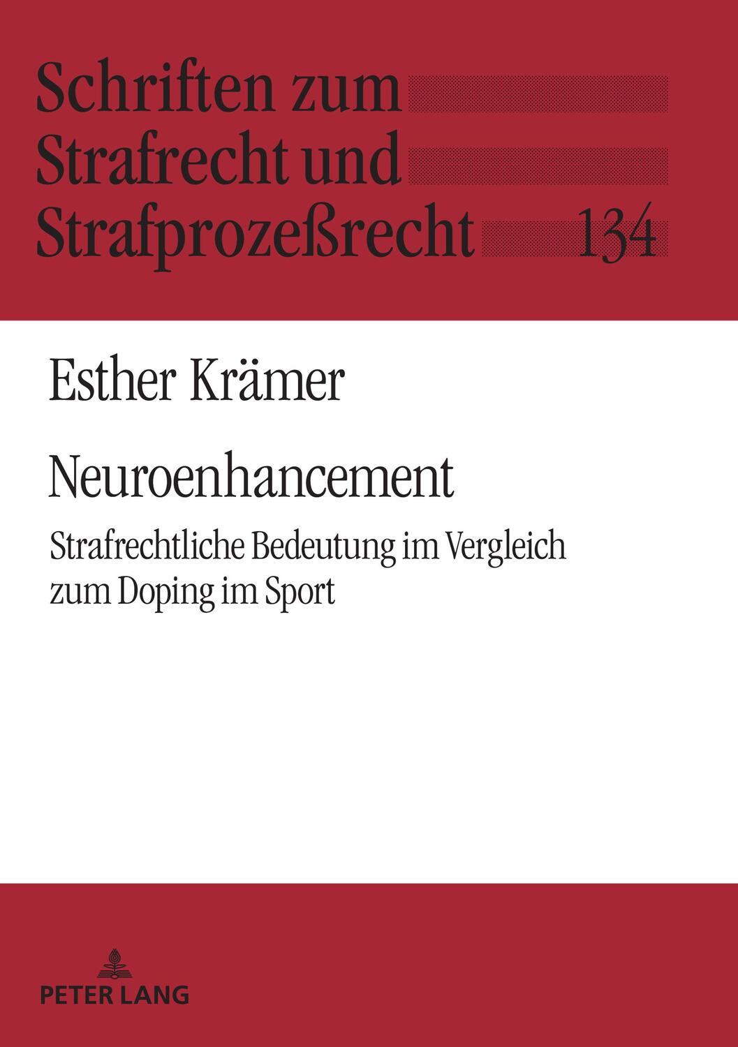 Cover: 9783631818428 | Neuroenhancement | Esther Krämer | Buch | HC gerader Rücken kaschiert