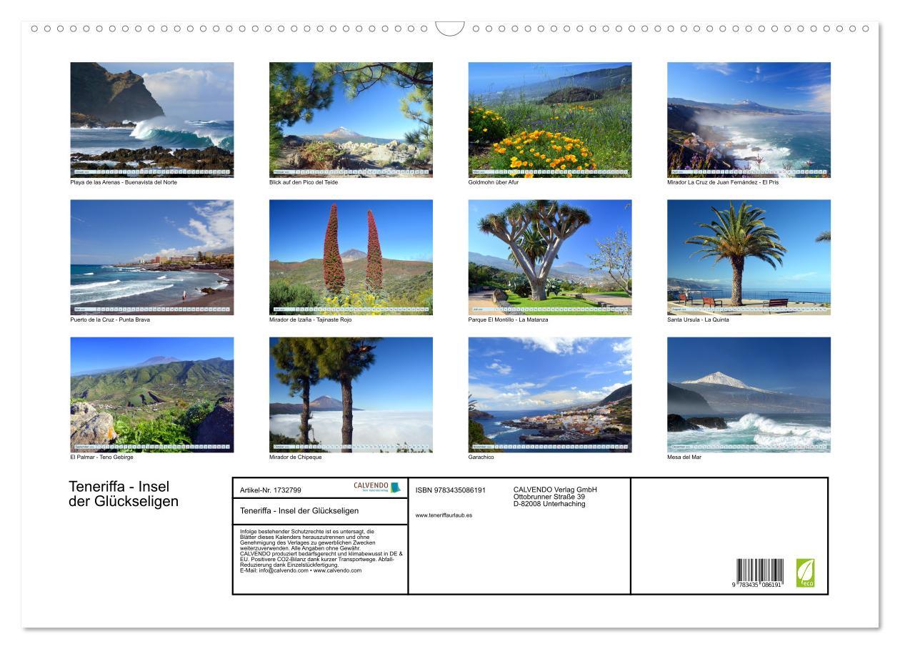 Bild: 9783435086191 | Teneriffa - Insel der Glückseligen (Wandkalender 2025 DIN A2 quer),...