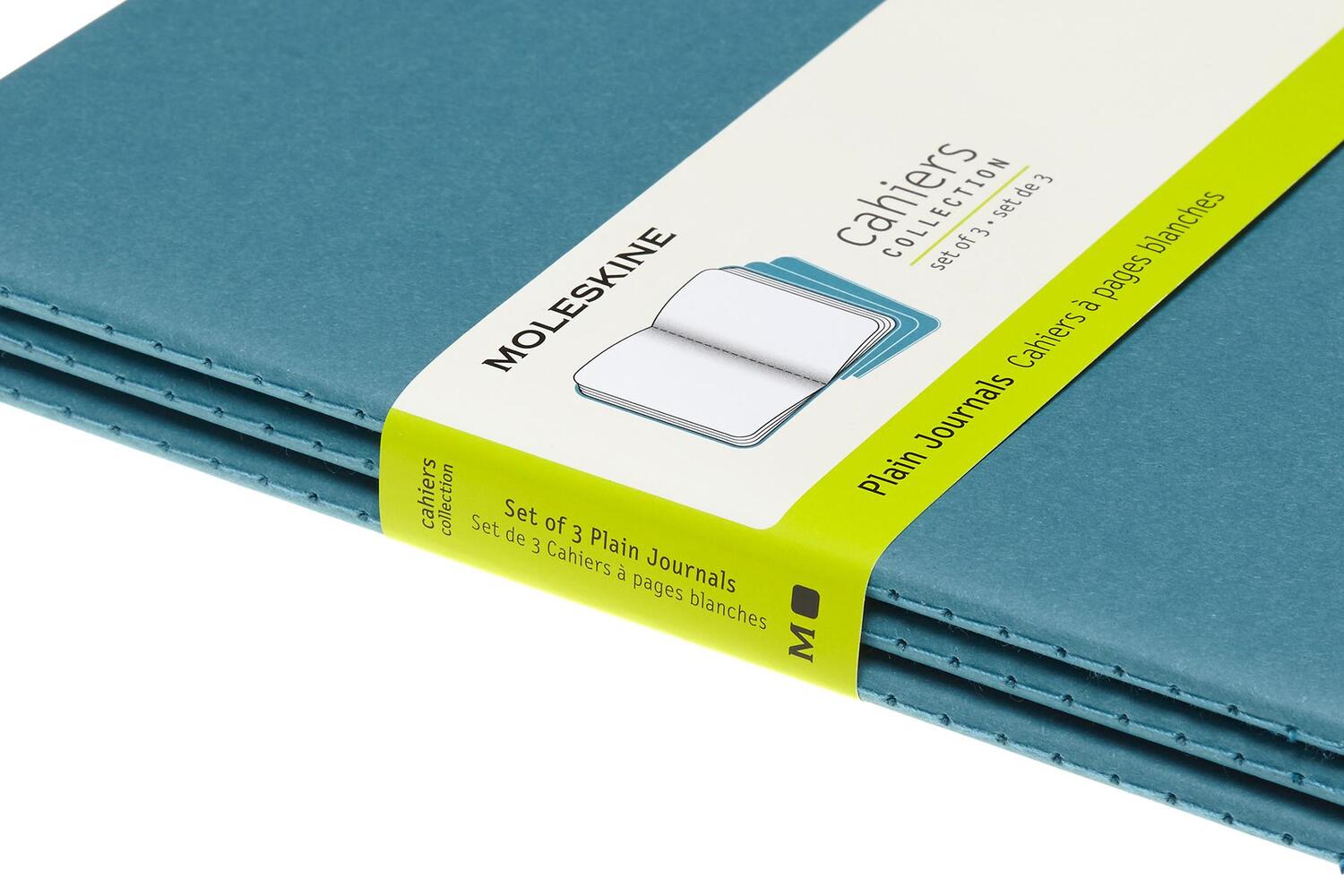 Bild: 8058647629629 | Moleskine Cahier Large/A5, 3er Set, Blanko, Lebhaftes Blau | Moleskine