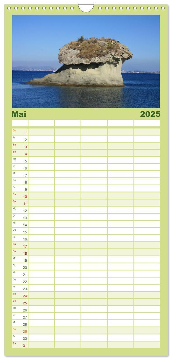 Bild: 9783457120149 | Familienplaner 2025 - Ischia mit 5 Spalten (Wandkalender, 21 x 45...