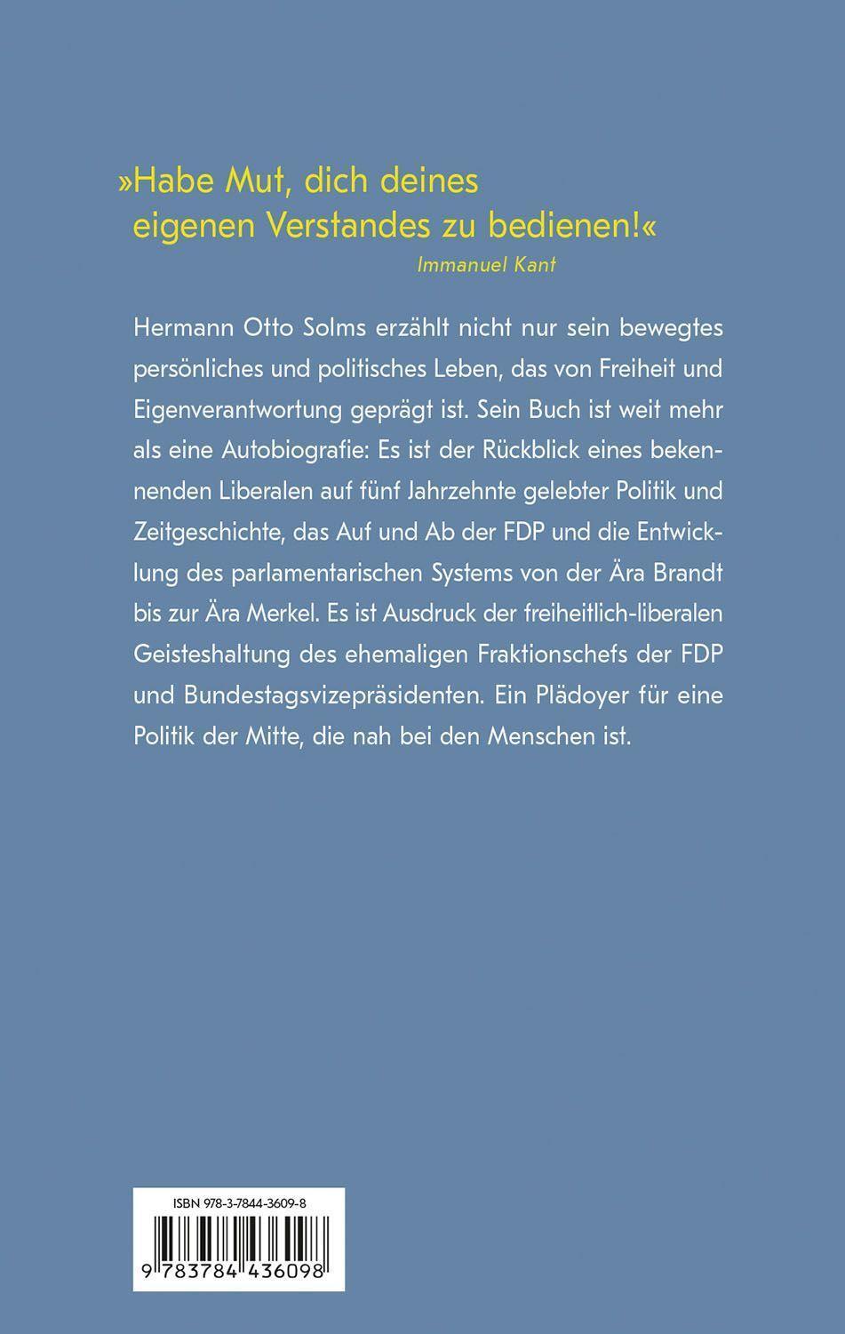 Bild: 9783784436098 | Frei heraus | Mein selbstbestimmtes Leben | Hermann Otto Solms | Buch