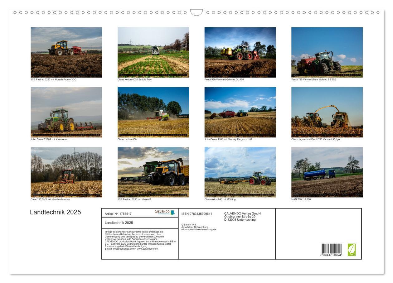 Bild: 9783435309641 | Landtechnik 2025 (Wandkalender 2025 DIN A2 quer), CALVENDO...