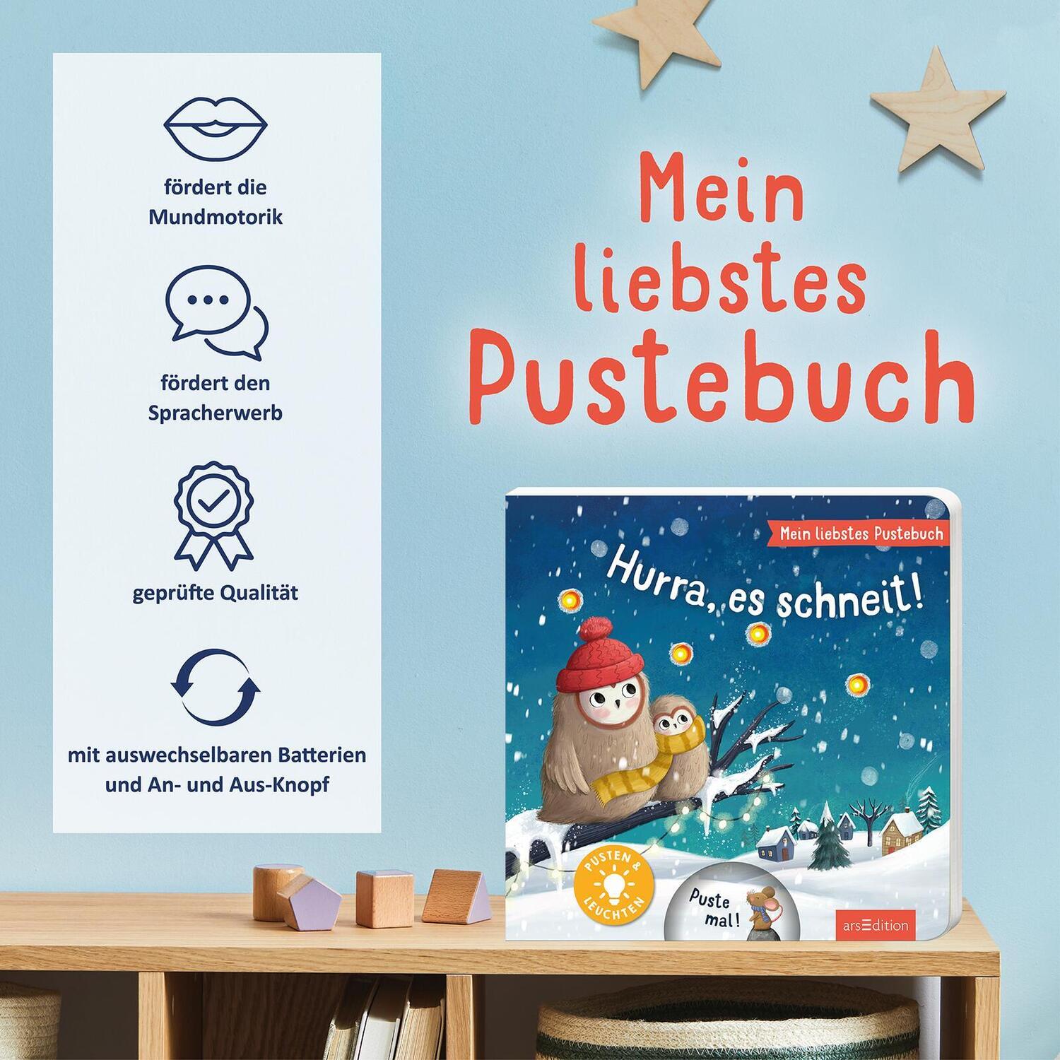 Bild: 9783845858296 | Mein liebstes Pustebuch - Hurra, es schneit! | Pusten &amp; leuchten