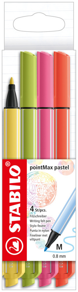 Cover: 4006381581820 | STABILO pointMax 4er Etui Pastellfarben hellgelb, limettengrün,...