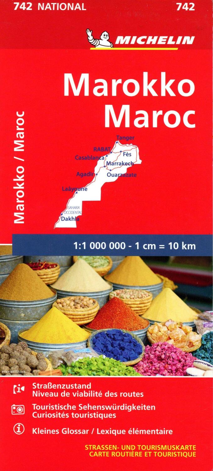 Cover: 9782067219076 | Michelin Nationalkarte Marokko 1 : 1.000 000 | Michelin | (Land-)Karte