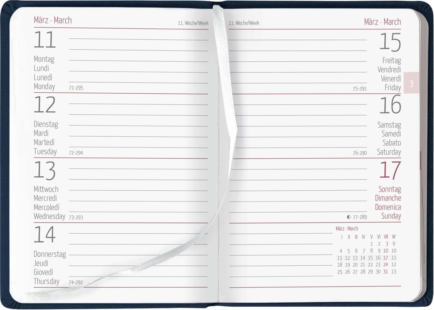 Bild: 4251732338107 | Taschenkalender Buch PVC blau 2024 - Büro-Kalender 8x11,5 cm - 1...