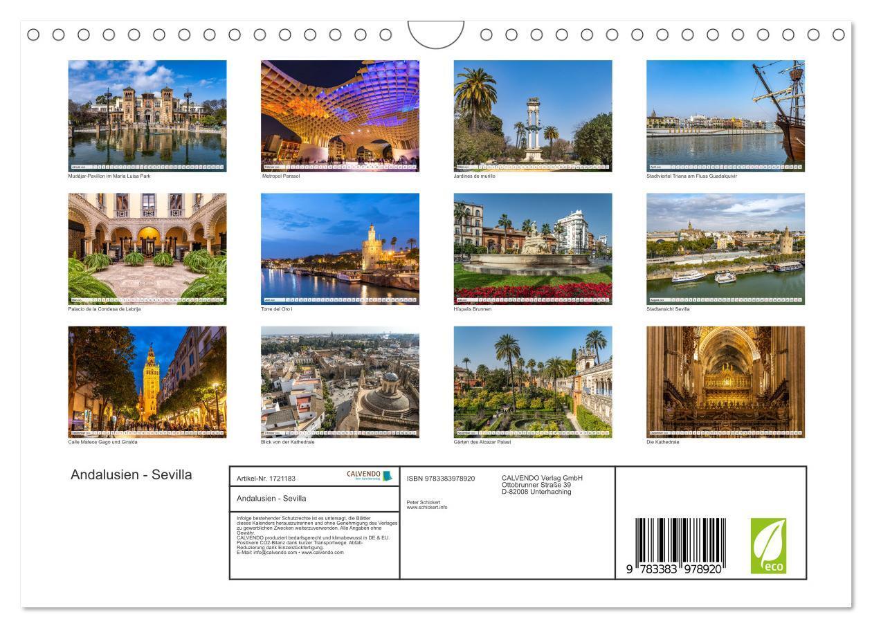 Bild: 9783383978920 | Andalusien - Sevilla (Wandkalender 2025 DIN A4 quer), CALVENDO...