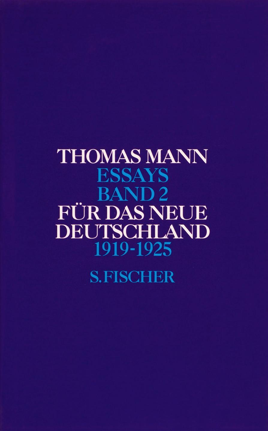 Cover: 9783100482693 | Für das neue Deutschland 1919 - 1925 | Thomas Mann | Buch | Deutsch