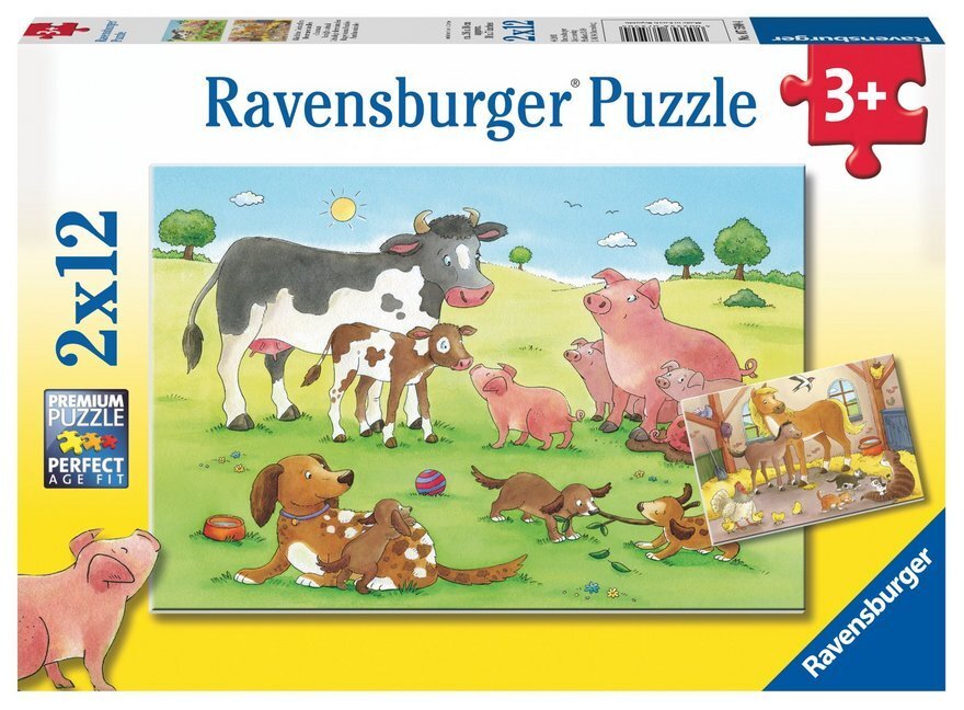 Cover: 4005556075904 | Ravensburger Kinderpuzzle - 07590 Glückliche Tierfamilien - Puzzle...