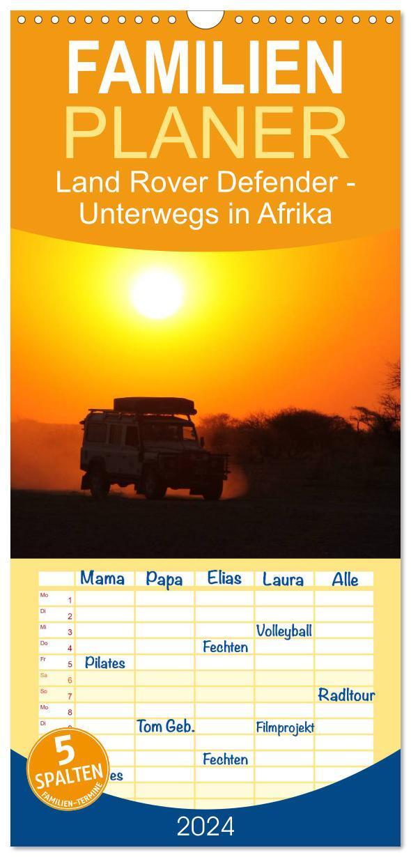 Cover: 9783383101885 | Familienplaner 2024 - Land Rover Defender - Unterwegs in Afrika mit...