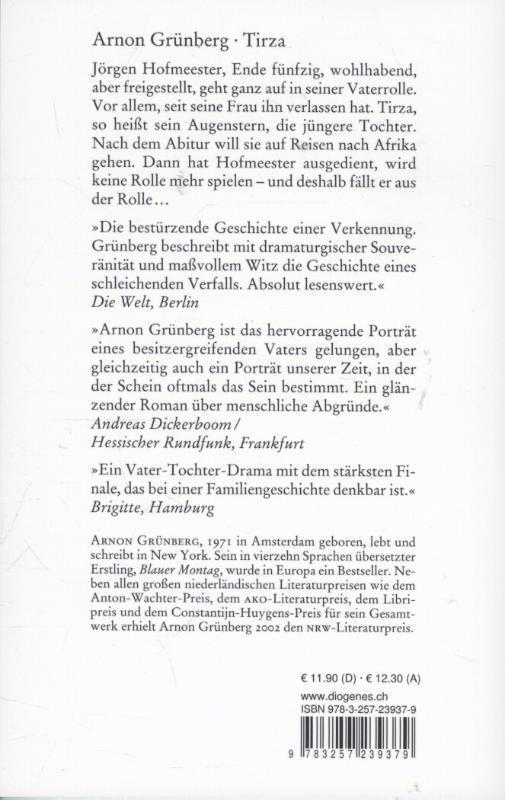 Rückseite: 9783257239379 | Tirza | Arnon Grünberg | Taschenbuch | Diogenes Taschenbücher | 576 S.