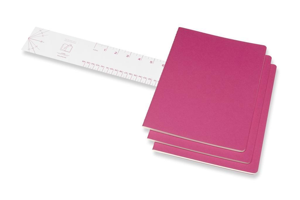Bild: 8058647629698 | Moleskine Cahier XL, 3er Set, Blanko, Kinetisches Pink | Notizbücher
