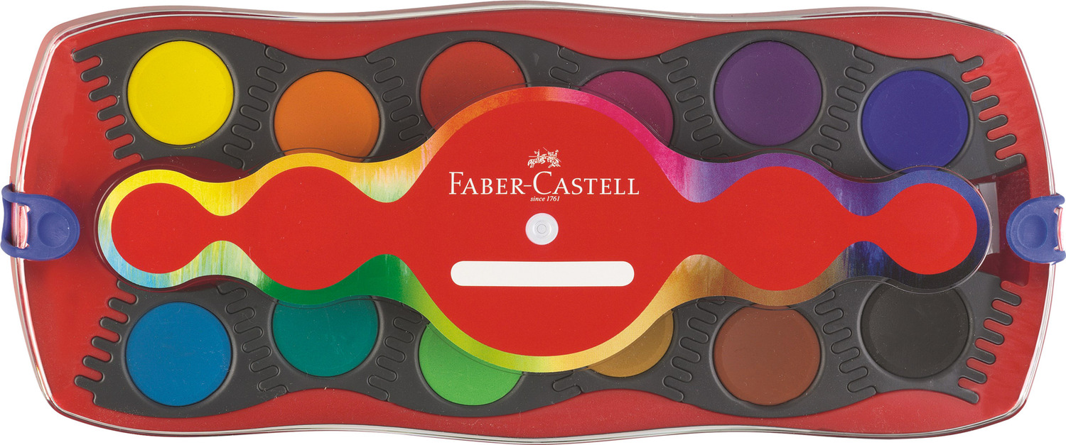 Bild: 4005401250302 | Faber-Castell Farbkasten Connector 12 Farben rot | Stück | 2016