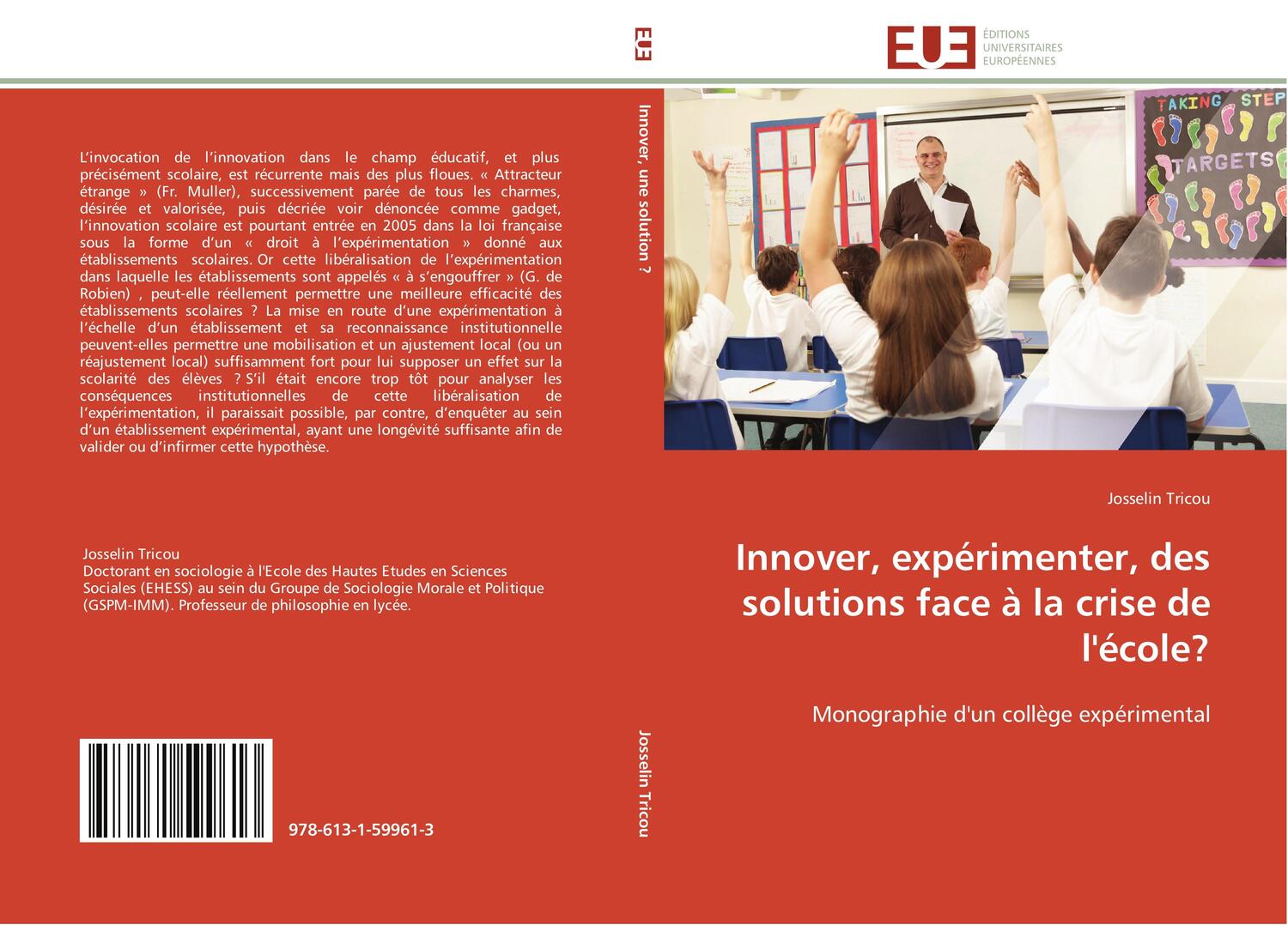 Cover: 9786131599613 | Innover, expérimenter, des solutions face à la crise de l'école?