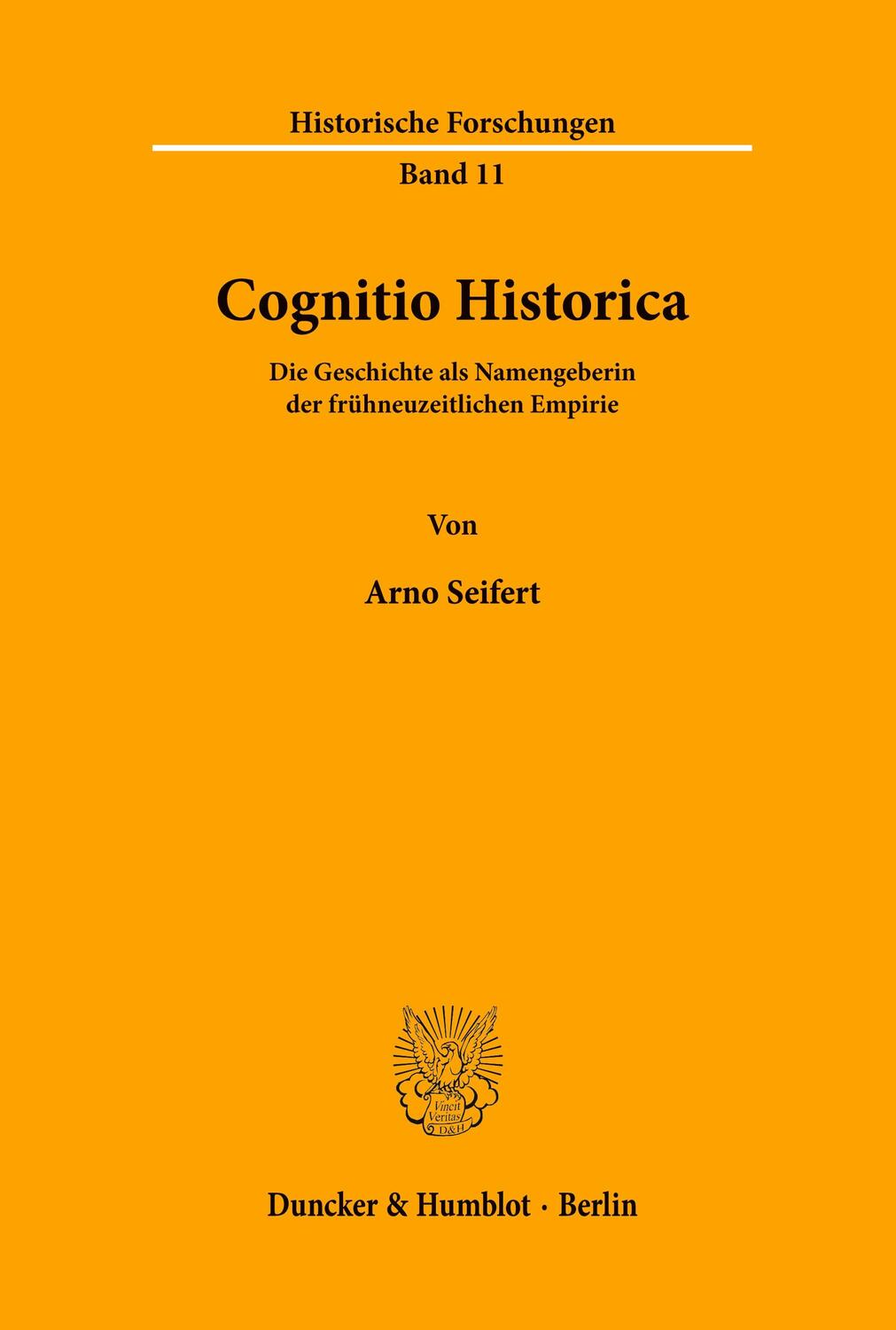 Cover: 9783428037940 | Cognitio Historica. | Arno Seifert | Taschenbuch | Paperback | 202 S.