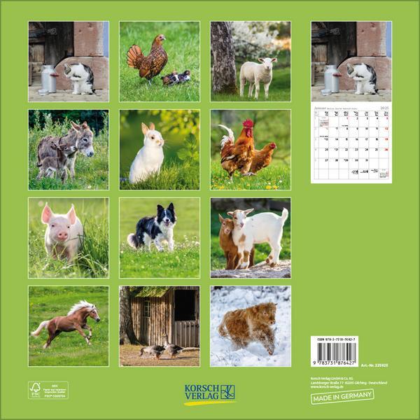 Bild: 9783731876427 | Tiere auf dem Bauernhof 2025 | Verlag Korsch | Kalender | 13 S. | 2025