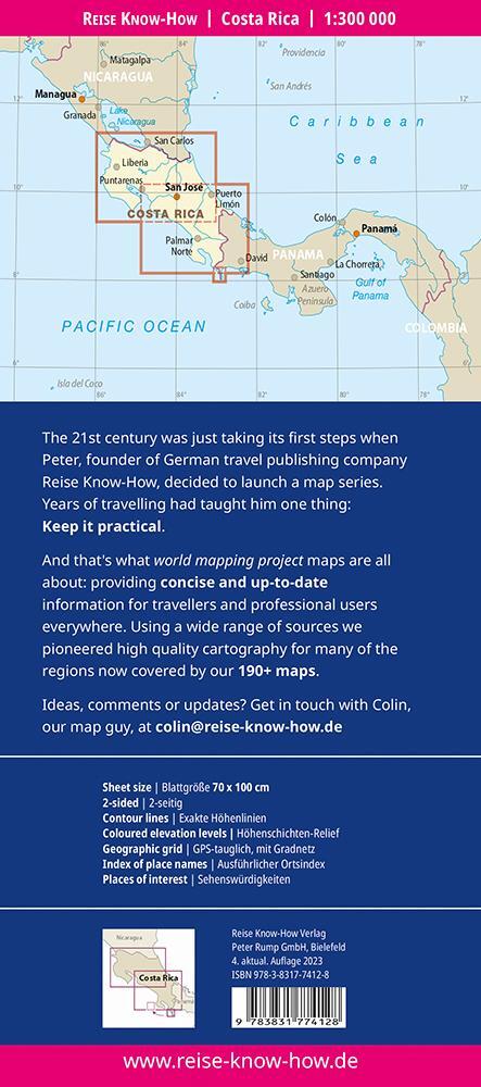 Rückseite: 9783831774128 | Reise Know-How Landkarte Costa Rica 1:300.000 | Rump | (Land-)Karte