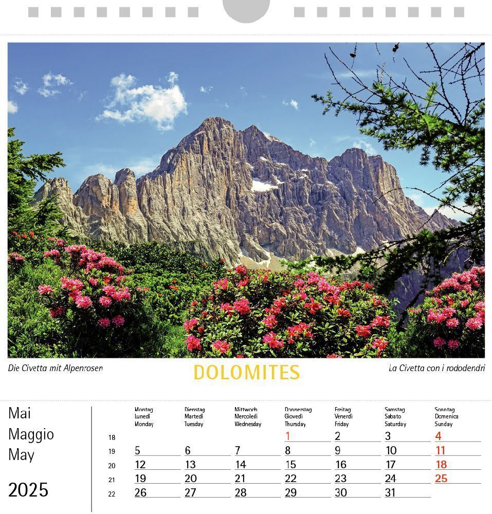 Bild: 9788887531633 | Dolomiten 2025, Postkartenkalender Querformat | Kalender | 2025