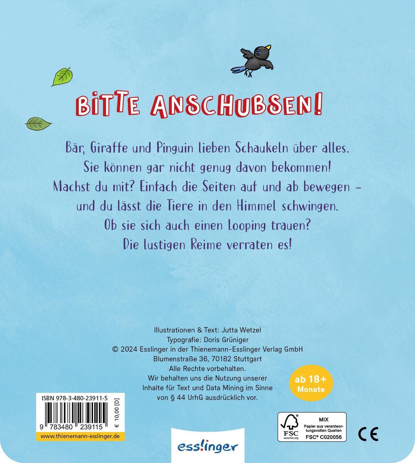 Rückseite: 9783480239115 | Schaukel | Jutta Wetzel | Buch | 22 S. | Deutsch | 2024