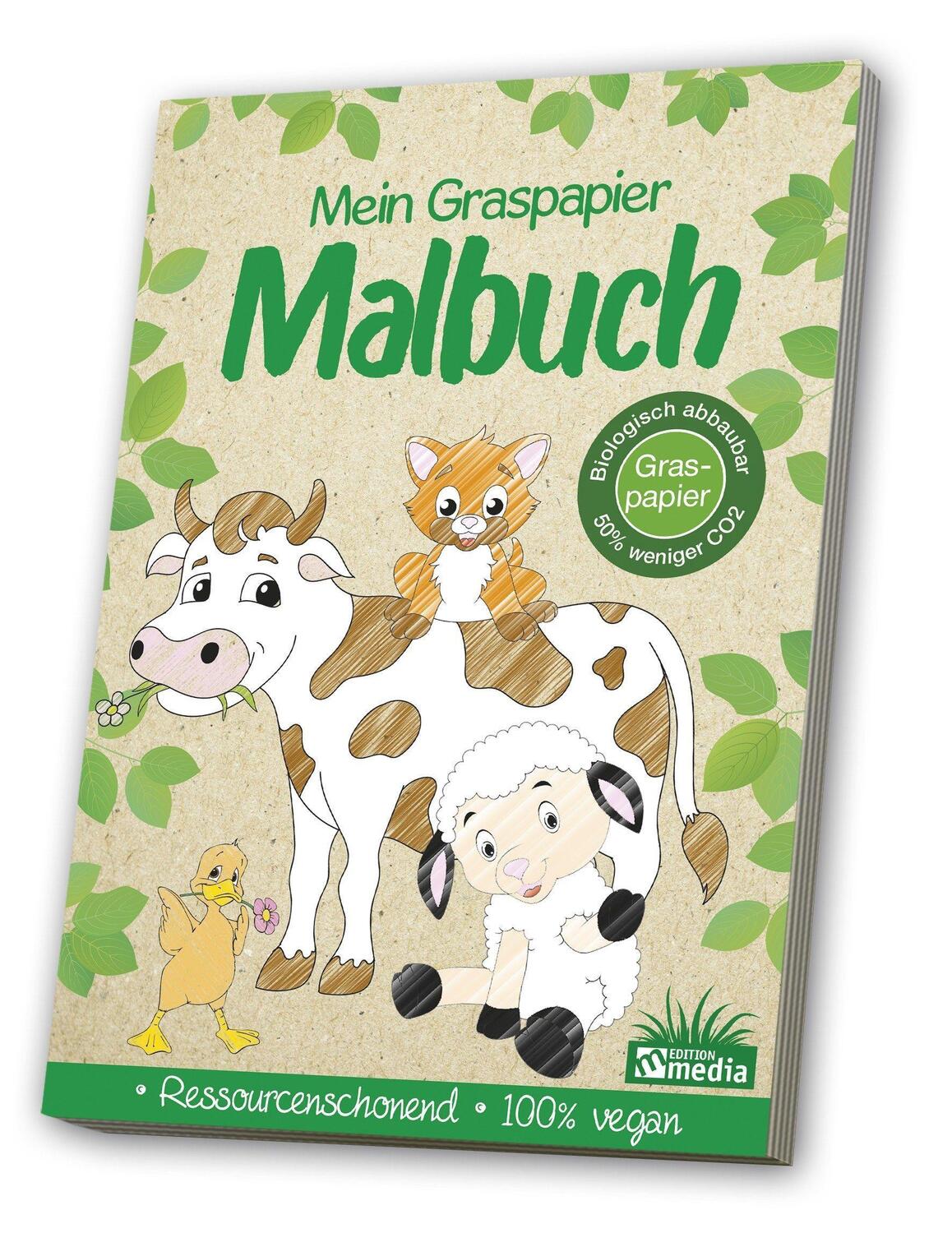 Cover: 4019393988235 | Malbuch Graspapier - Bauernhof | Broschüre | 48 S. | Deutsch | 2021