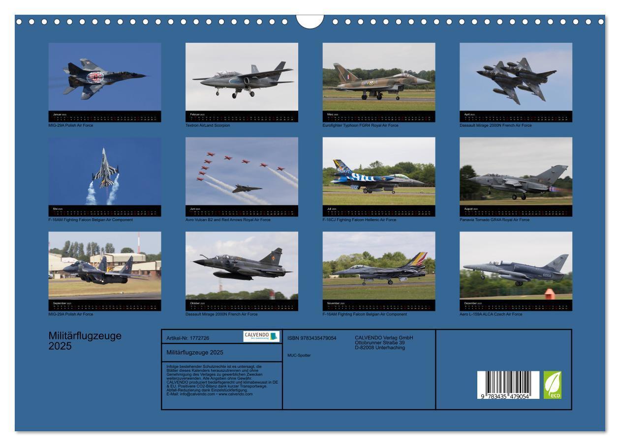 Bild: 9783435479054 | Militärflugzeuge 2025 (Wandkalender 2025 DIN A3 quer), CALVENDO...