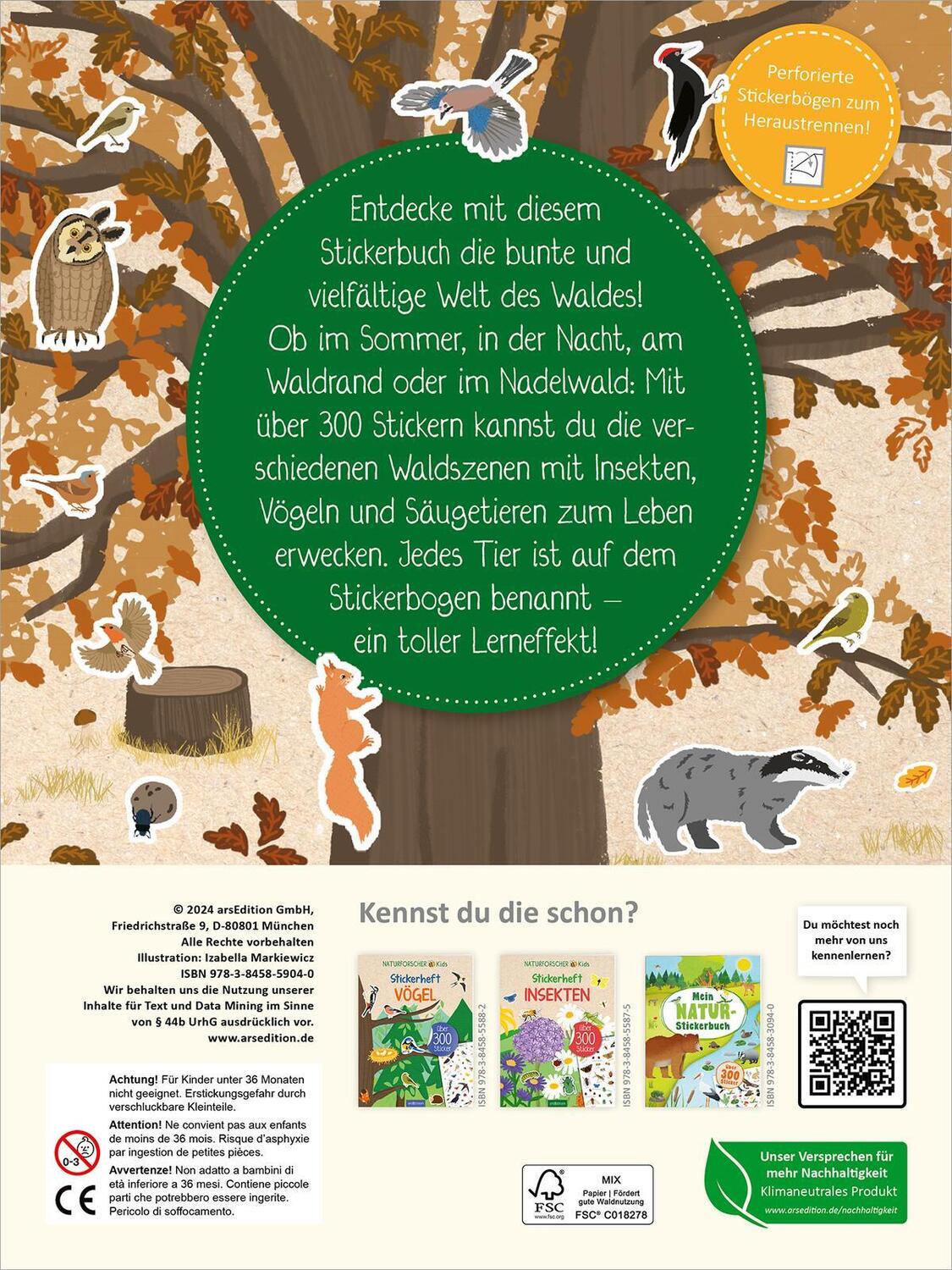 Rückseite: 9783845859040 | Naturforscher-Kids - Stickerheft Im Wald | Über 300 Sticker | Buch