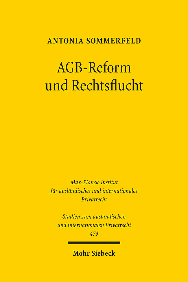 Cover: 9783161606526 | AGB-Reform und Rechtsflucht | Antonia Sommerfeld | Taschenbuch | 2021