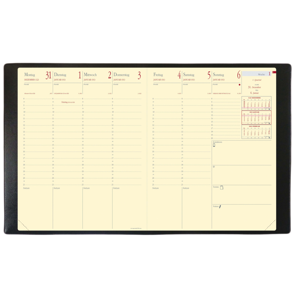 Bild: 3371010489039 | Pre Prestige VZ Soho Stahlblau 2025 | Kalender im Schreibtischformat