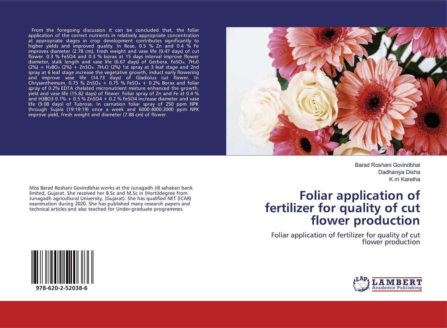 Cover: 9786202520386 | Foliar application of fertilizer for quality of cut flower production