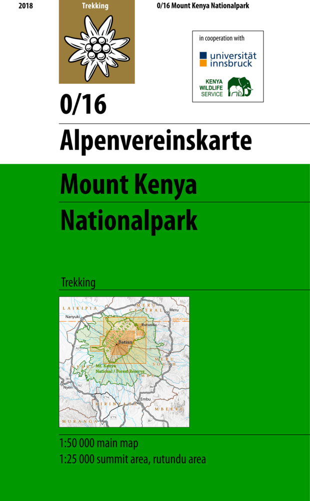 Cover: 9783937530857 | Mount Kenya Nationalpark, m. 1 Buch | Trekking | Alpenverein | gefalzt