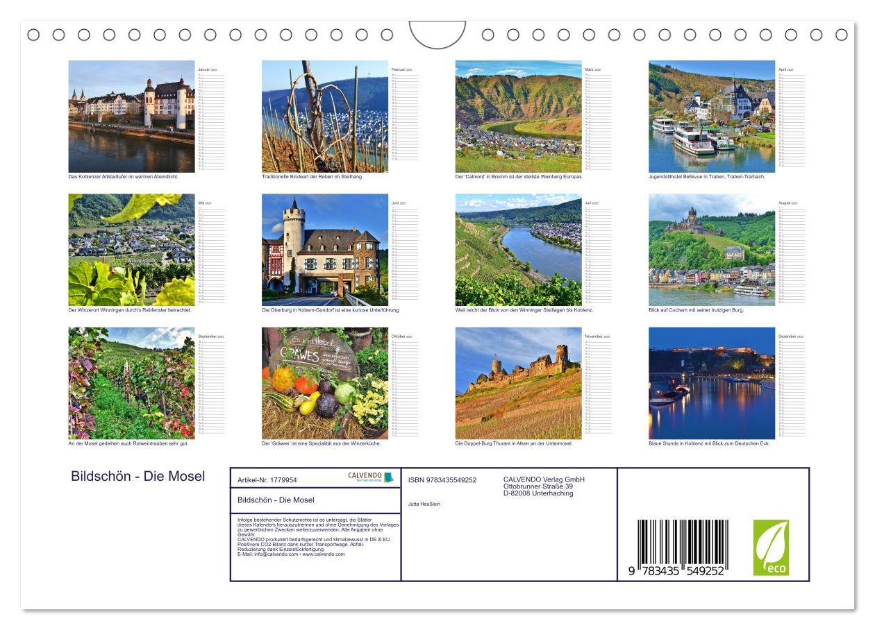 Bild: 9783435549252 | Bildschön - Die Mosel (Wandkalender 2025 DIN A4 quer), CALVENDO...