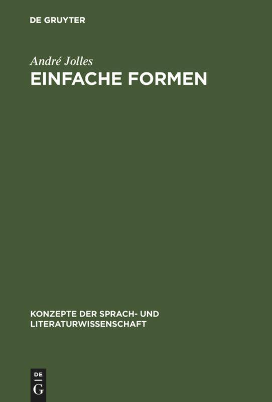 Cover: 9783484221154 | Einfache Formen | André Jolles | Buch | ISSN | VI | Deutsch | 1993