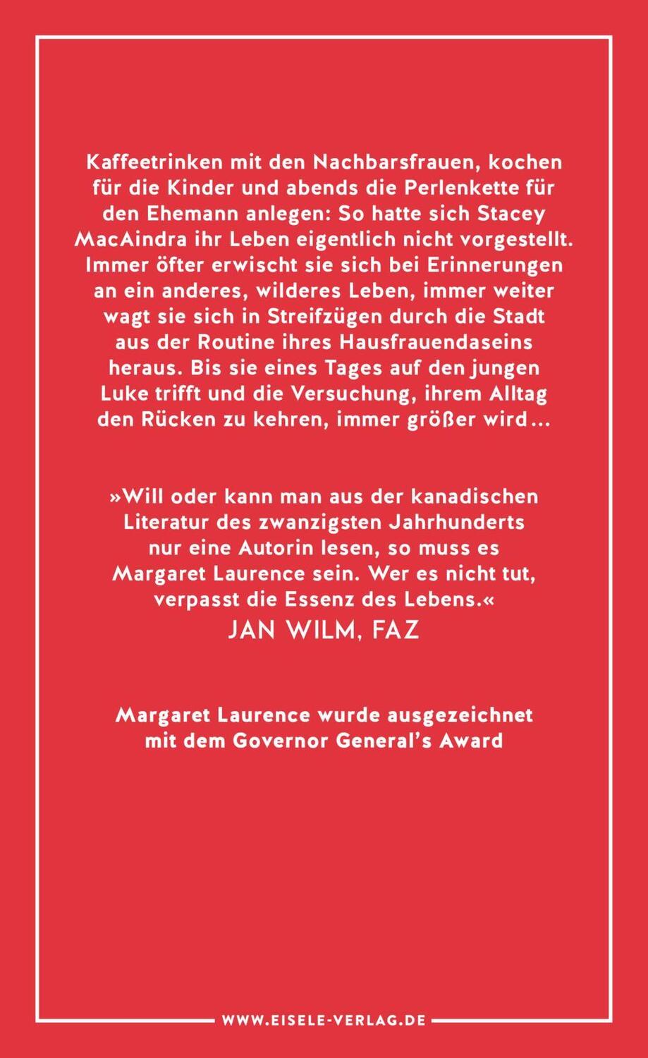 Rückseite: 9783961611744 | Das Glutnest | Margaret Laurence | Buch | 368 S. | Deutsch | 2023