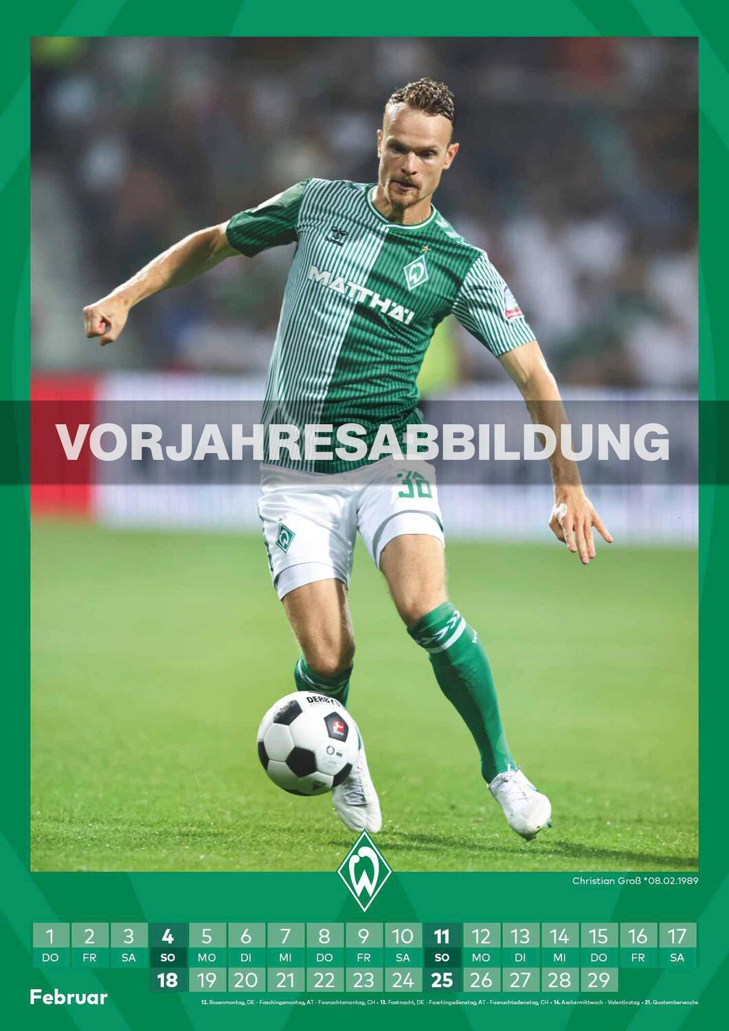 Bild: 4002725994493 | Werder Bremen 2025 - A3-Kalender - Fußball-Kalender - Fan-Kalender...