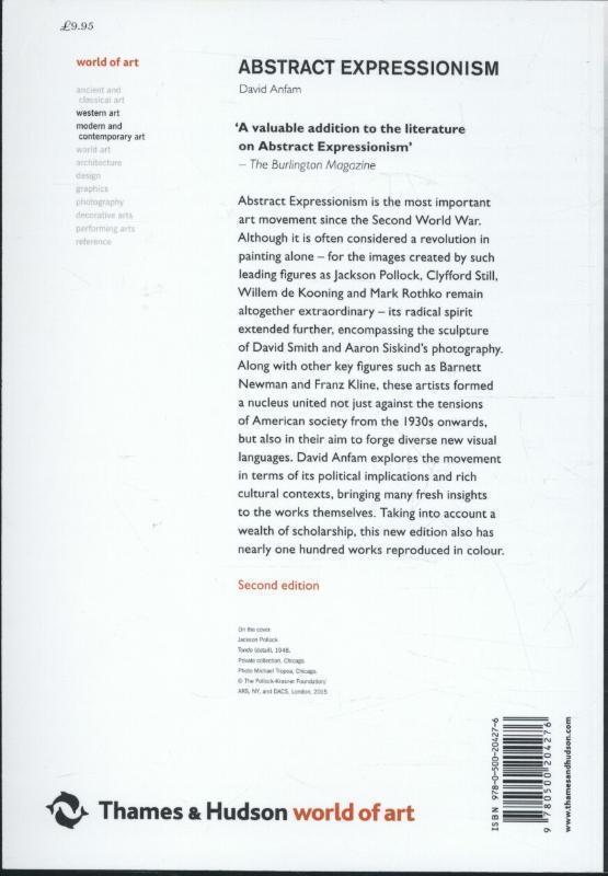 Rückseite: 9780500204276 | Abstract Expressionism | David Anfam | Taschenbuch | World of Art