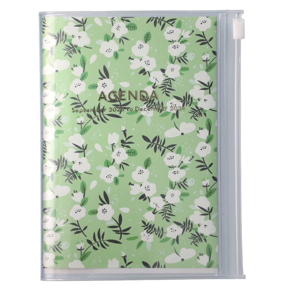 Cover: 4550045106886 | MARK'S 2023/2024 Taschenkalender A6 vertikal, Flower Pattern, Green