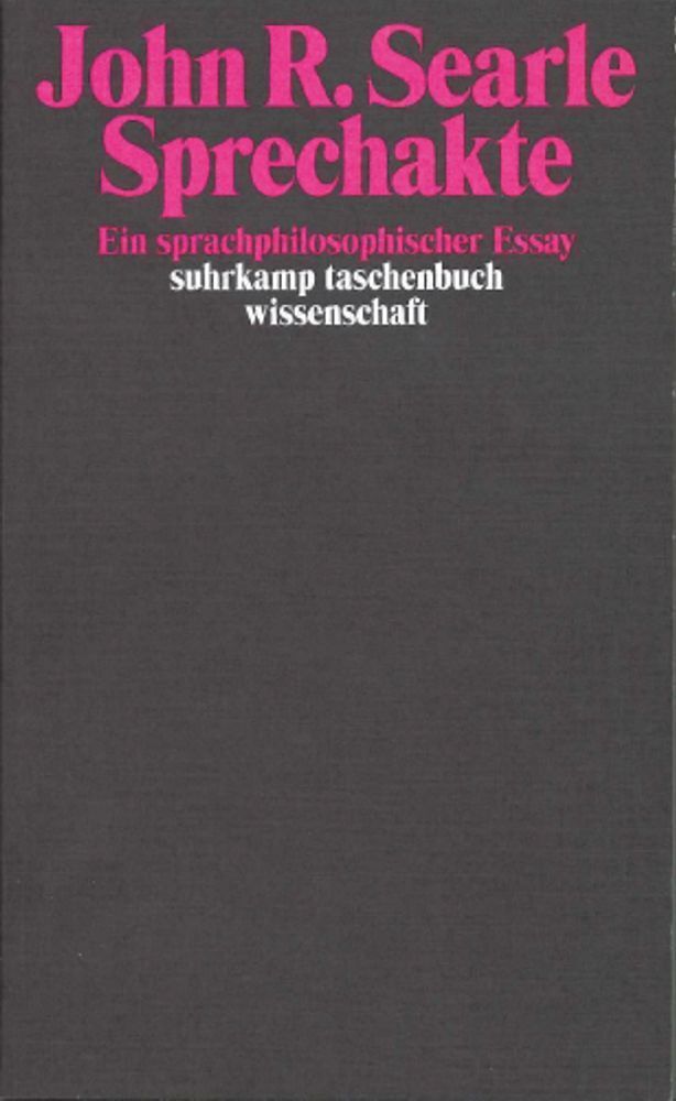 Cover: 9783518280584 | Sprechakte | Ein sprachphilosophischer Essay | John R. Searle | Buch