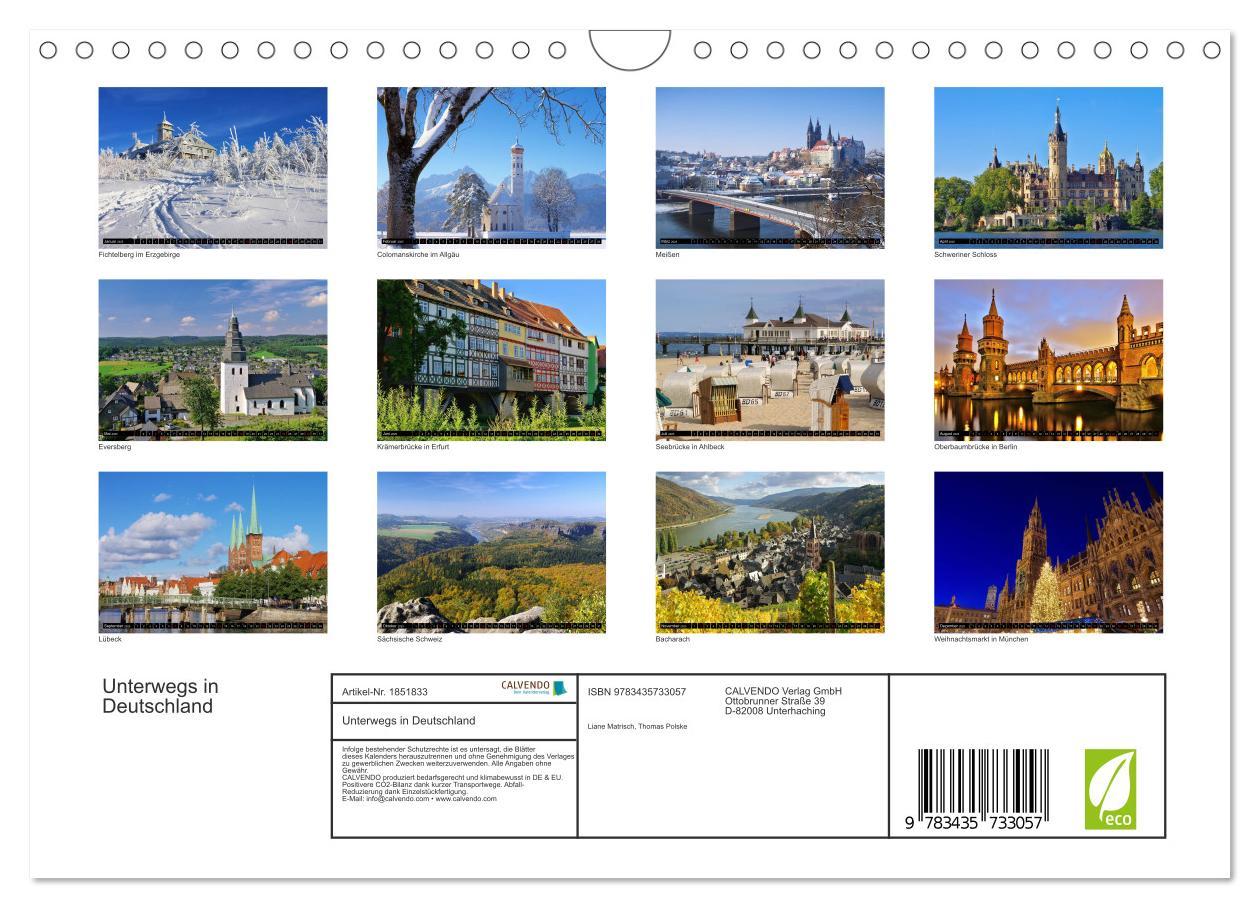 Bild: 9783435733057 | Unterwegs in Deutschland (Wandkalender 2025 DIN A4 quer), CALVENDO...