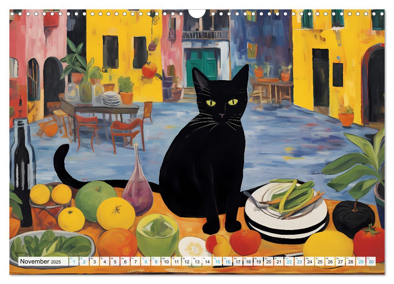 Bild: 9783383861178 | Kunstvolle Katzen (Wandkalender 2025 DIN A3 quer), CALVENDO...