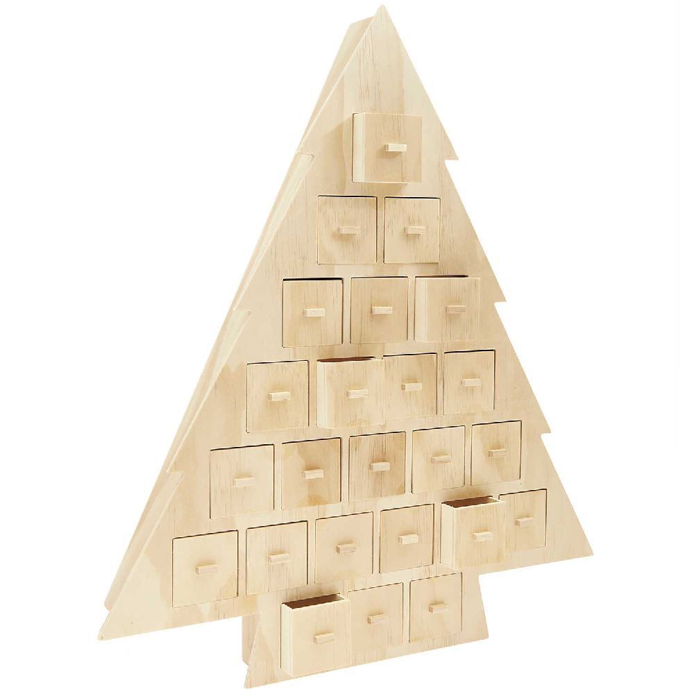 Bild: 4065166037198 | Adventskalender "Tanne" aus Holz mit 24 Schubladen, FSC 100%